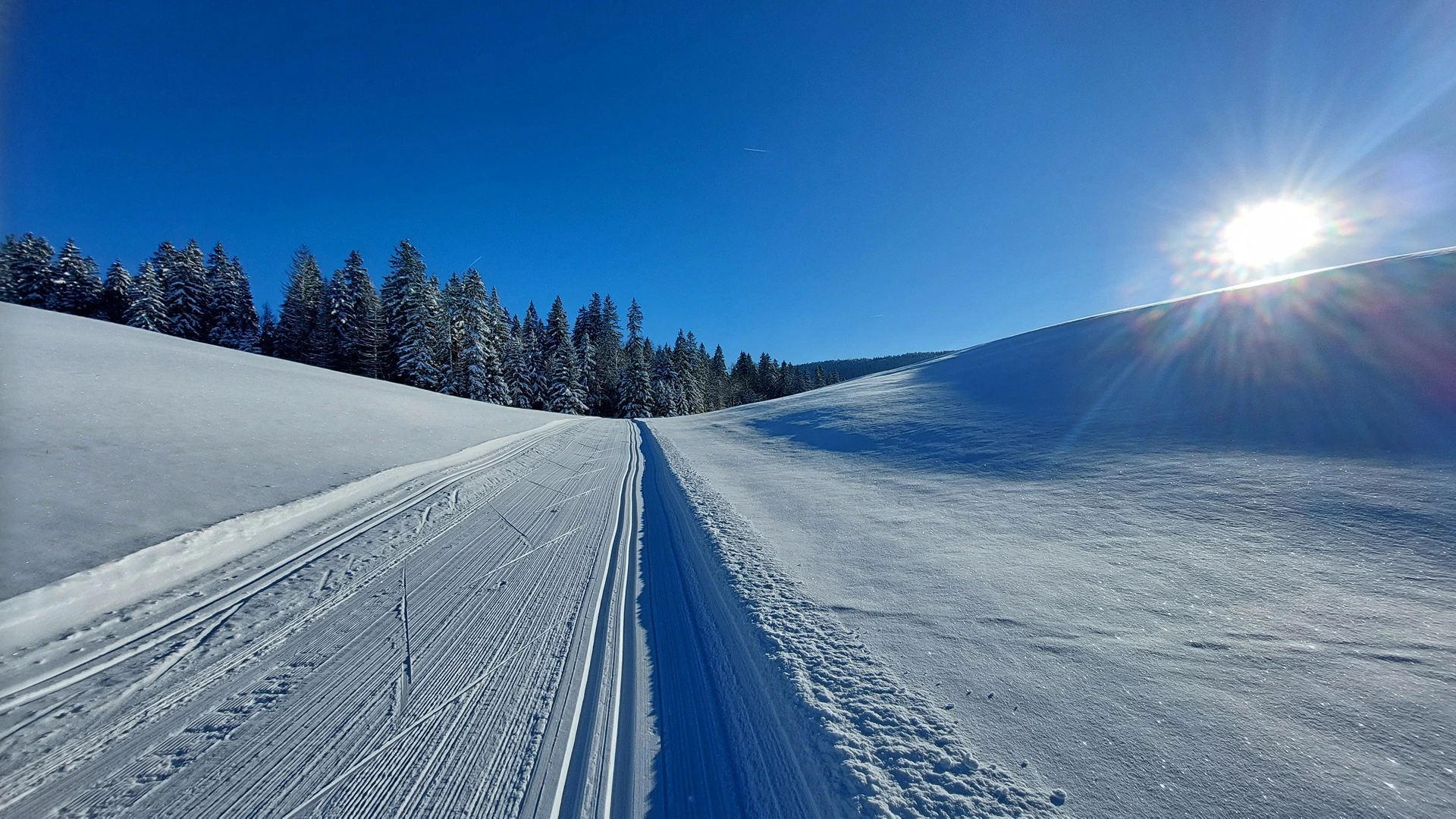 Piste de ski de fond à Chapelle des Bois